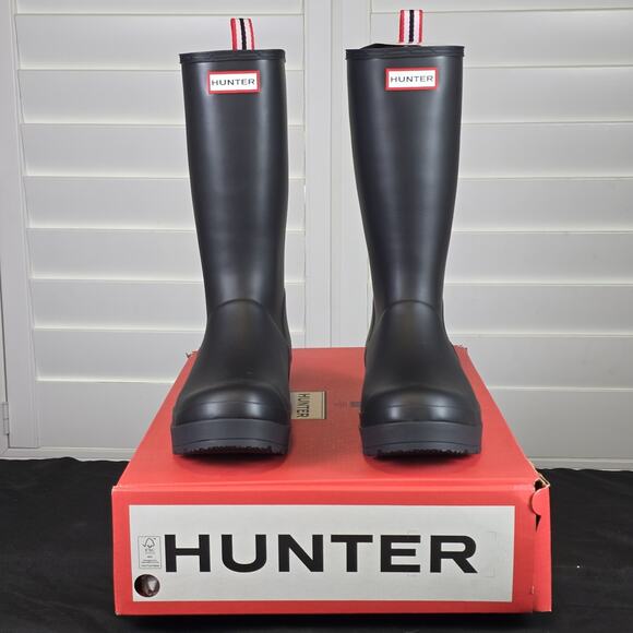 Women's HUNTER rain Boots Size 10 - Tall - Picture 1 of 7